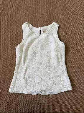 Idyllwind White Crochet Tank Top with Stud Accents